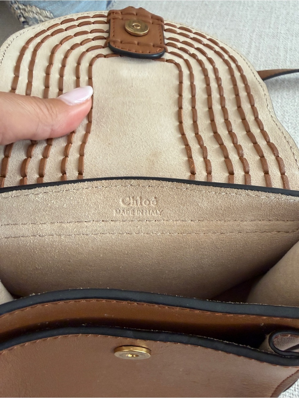 CHLOE Brown Leather Small Marcie Saddle Bag with Tasselt - Picture 4 of 11